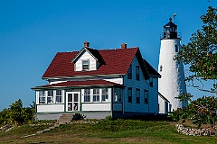 Reconstructed Bakers Island Lighthouse in Massachusetts